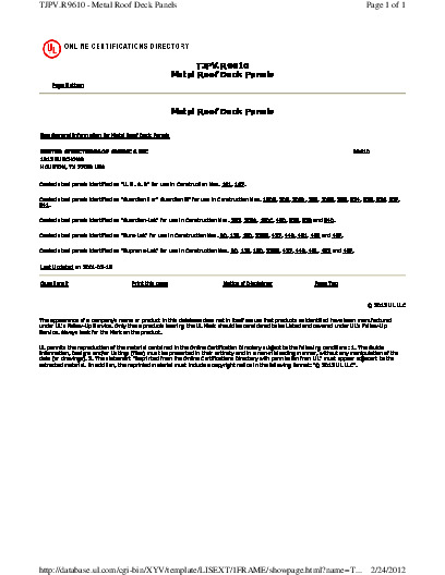 PR CERTIFICATE FL2774 R9 C CAC TJPV.R9610 CERT