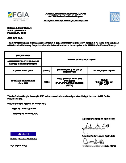 PR CERTIFICATE FL185 R11 C CAC V1500-9 7474 LCPG 30 012025