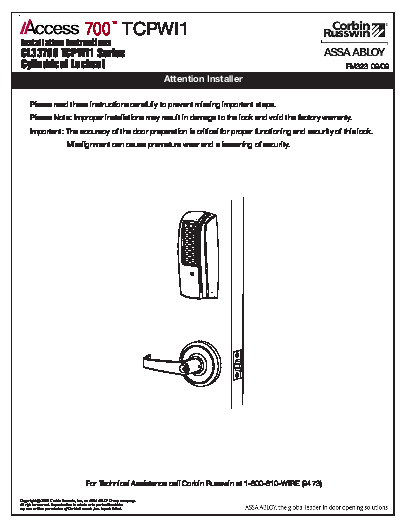 PR INSTL DOCS FL3067 R11 II FM323-CL33700TRIM