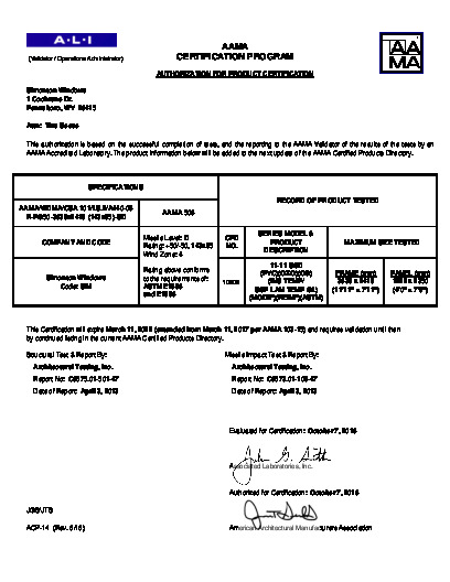 PR CERTIFICATE FL5979 R14 C CAC 11-11 3P SGD IMPACT 143X95 R PG50