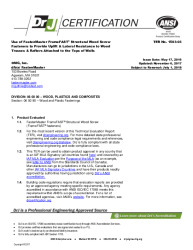 PR CERTIFICATE FL21662 R1 C CAC 171106 TER 1503 03 FASTENMASTER FRAMEFAST FL PRODUCT APPROVAL FINAL