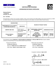 PR CERTIFICATE FL5419 R21 C CAC 42-19 DH IMPACT ANNEALED 38X72 R PG50