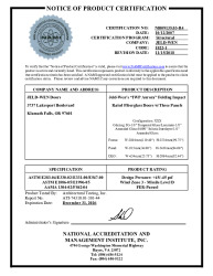 PR CERTIFICATE FL42246 R0 C CAC FL10963 R8 C CAC NI009135.03-R4