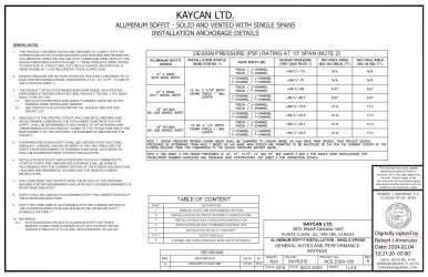 PR Instl Docs FL46503 R0 II KAY5015 RevA AlumSoffit SingleSpan ss