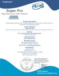 PR TECH DOCS FL6095 R7 AE 26GA SUPERPRO PLYWOOD