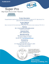 PR TECH DOCS FL6095 R7 AE 29GA SUPERPRO PLYWOOD