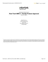 ITK-62974 - Roof Tech MINI II - Florida Product Approval