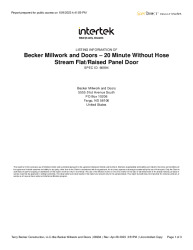 ITK-66994 - Becker Millwork and Doors – 20 Minute Without Hose Stream